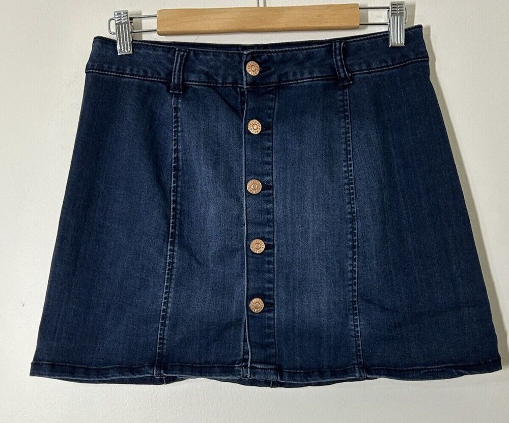 Celebrity Pink Stretch Button up Denim Skirt Women's Size 9/29